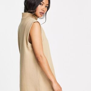 & Other Stories Cotton Sleeveless Mock mini Dress in Beige. Size S